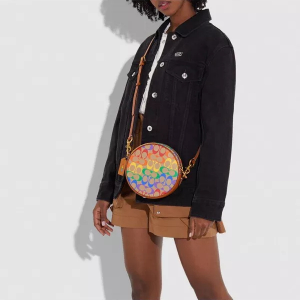 Coach Circle Crossbody In Rainbow Signature Pride Edition - Picture 11 of 11